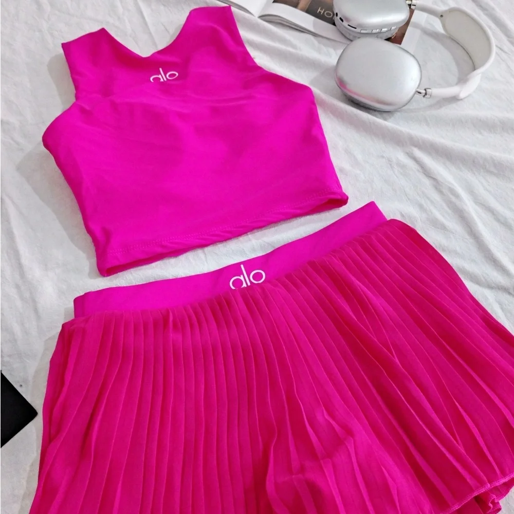 ALO Yoga Fuchsia Skirt Set